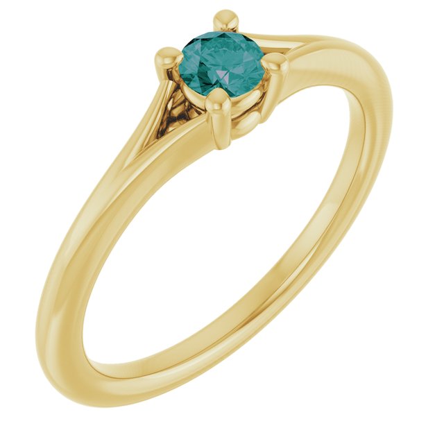 14K Gold Natural Mozambique Garnet Youth Ring