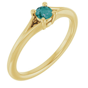 14K Gold Natural Mozambique Garnet Youth Ring