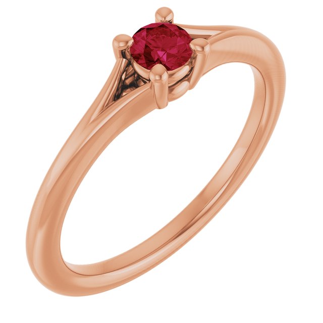 14K Gold Natural Mozambique Garnet Youth Ring