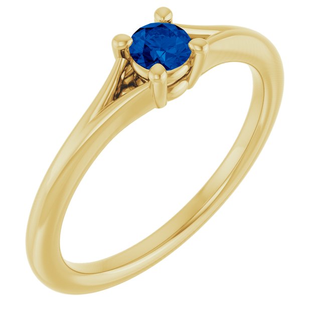 14K Gold Natural Mozambique Garnet Youth Ring
