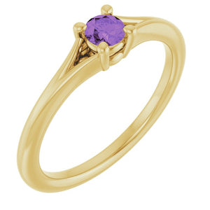 14K Gold Natural Mozambique Garnet Youth Ring