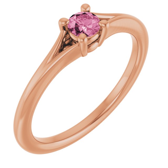 14K Gold Natural Mozambique Garnet Youth Ring