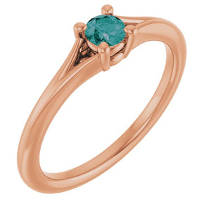 14K Gold Natural Mozambique Garnet Youth Ring