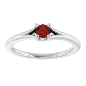 14K Gold Natural Mozambique Garnet Youth Ring