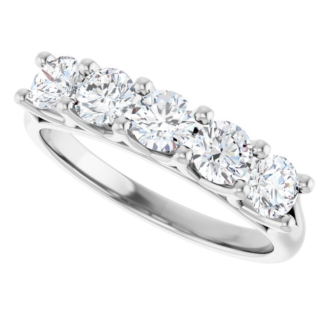 14K White 1 CTW Natural Diamond Anniversary Band