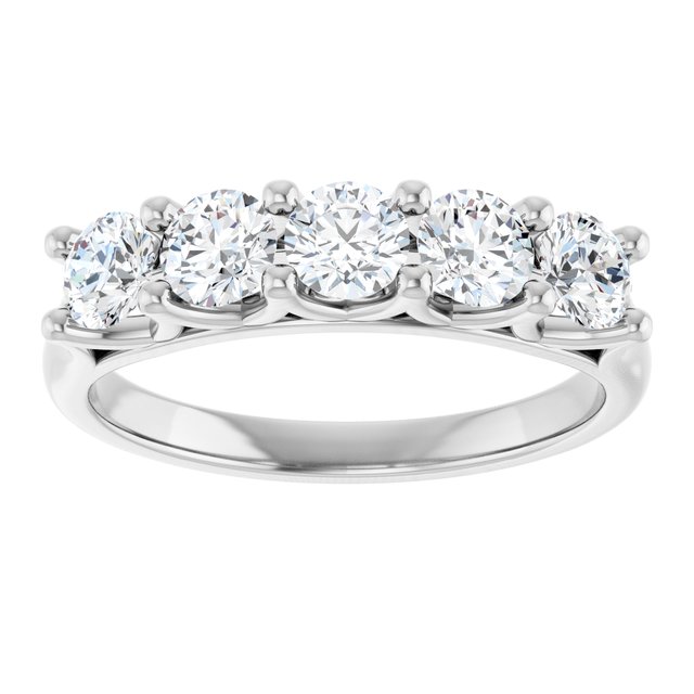 14K White 1 CTW Natural Diamond Anniversary Band