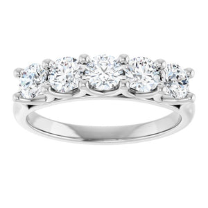 Elegant 14K White Gold 1 CTW Natural Diamond Anniversary Ring