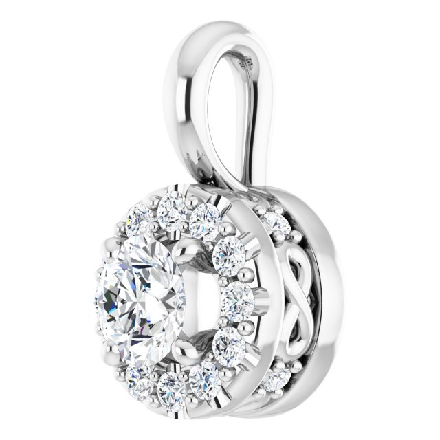 14K White Gold Natural Diamond Pendant – 3/8 CTW Elegance