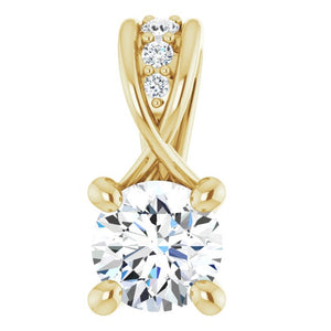 14K Gold Natural Diamond Pendant - Options Available