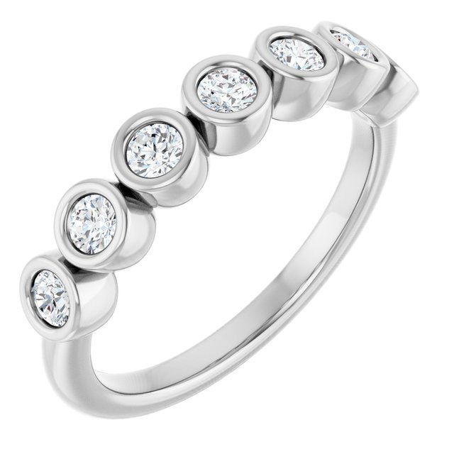 14K White 3/8 CTW Natural Diamond Anniversary Band