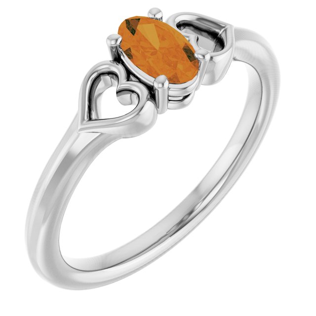 14K Gold Natural Mozambique Garnet Youth Heart Ring
