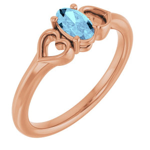 14K Gold Natural Mozambique Garnet Youth Heart Ring