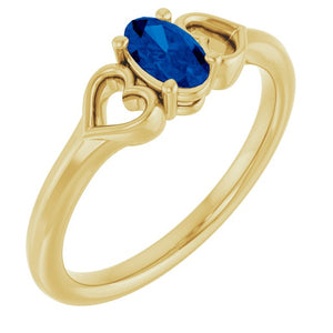 14K Gold Natural Mozambique Garnet Youth Heart Ring