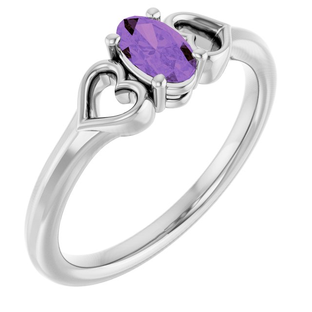 14K Gold Natural Mozambique Garnet Youth Heart Ring