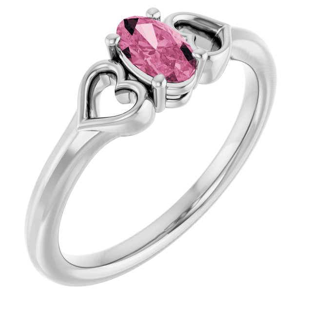 14K Gold Natural Mozambique Garnet Youth Heart Ring