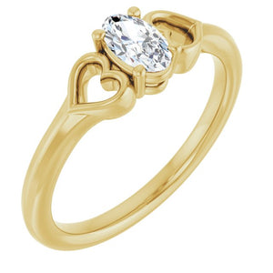 14K Gold Natural Mozambique Garnet Youth Heart Ring