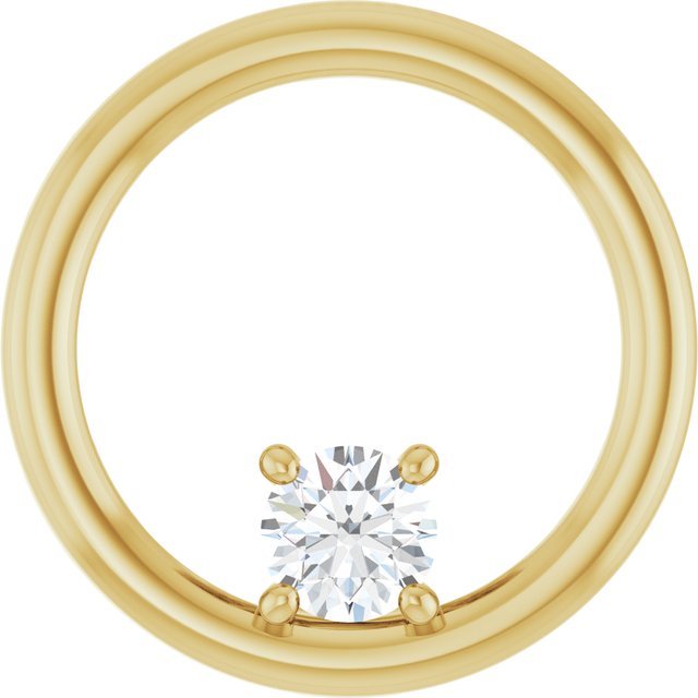 1/4 CTW Natural Diamond Round Pendant in 14K Gold & Platinum