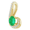 14K White Natural Emerald & 1/6 CTW Natural Diamond Pendant