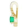 14K White Natural Emerald & 1/6 CTW Natural Diamond Pendant