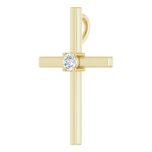 14K White .15 CT Natural Diamond Pendant