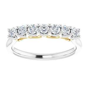 14K White/Rose Gold 3/8 CTW Natural Diamond Anniversary Band
