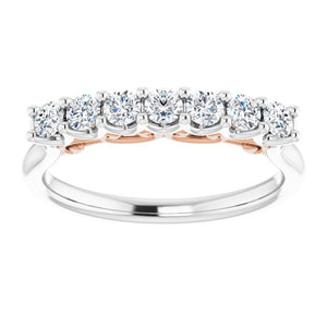 14K White/Rose Gold 3/8 CTW Natural Diamond Anniversary Band