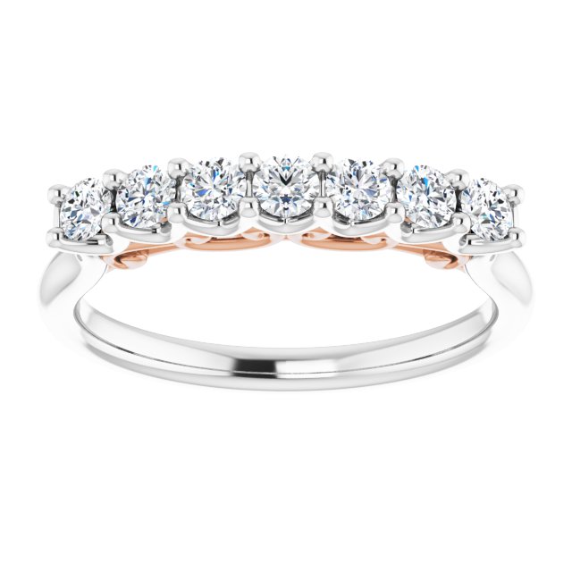 14K White/Rose Gold 3/8 CTW Natural Diamond Anniversary Ring