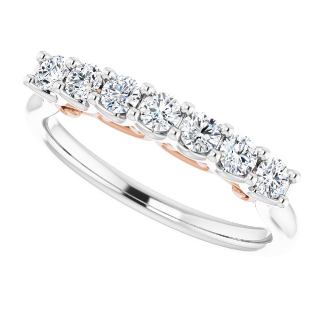 14K White/Rose 3/8 CTW Natural Diamond Anniversary Band