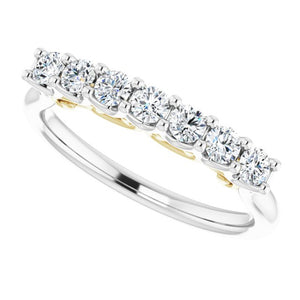14K White/Rose Gold 3/8 CTW Natural Diamond Anniversary Band