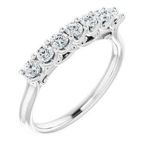 14K White/Rose Gold 3/8 CTW Natural Diamond Anniversary Band