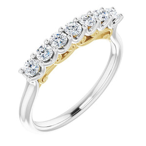 14K White/Rose Gold 3/8 CTW Natural Diamond Anniversary Band
