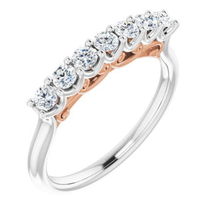 14K White/Rose Gold 3/8 CTW Natural Diamond Anniversary Band