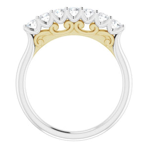 14K White/Rose Gold 3/8 CTW Natural Diamond Anniversary Band