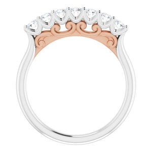 14K White/Rose Gold 3/8 CTW Natural Diamond Anniversary Band