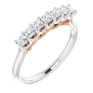 14K White/Rose Gold 3/8 CTW Natural Diamond Anniversary Band