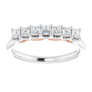 14K White/Rose Gold 3/8 CTW Natural Diamond Anniversary Band