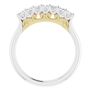 14K White/Rose Gold 3/8 CTW Natural Diamond Anniversary Band