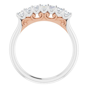 14K White/Rose Gold 3/8 CTW Natural Diamond Anniversary Band