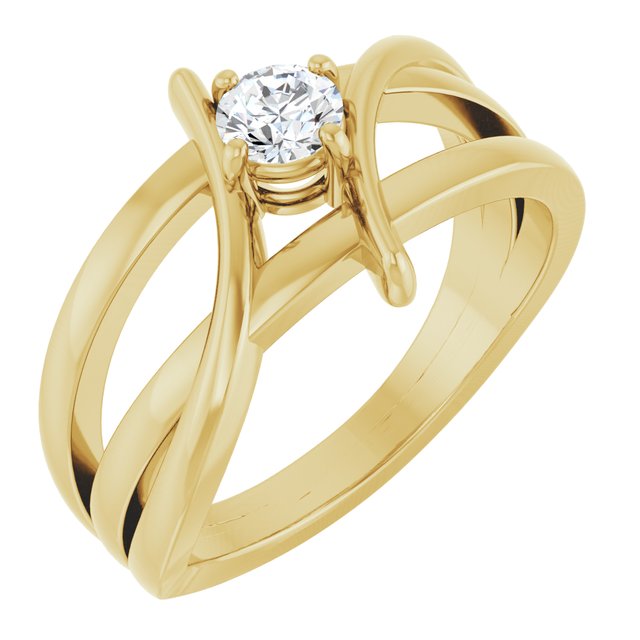 14K White 1/8 CT Natural Diamond Ring