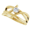 14K White 1/8 CT Natural Diamond Ring