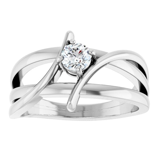 14K White Gold Natural Diamond Ring – Elegant Everyday Style