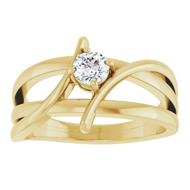 14K White 1/8 CT Natural Diamond Ring