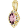 14K White Natural Pink Morganite & .08 CTW Natural Diamond Pendant