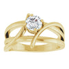 14K White 1/8 CT Natural Diamond Ring