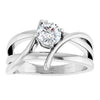 14K White 1/8 CT Natural Diamond Ring