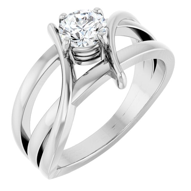 14K White 1/8 CT Natural Diamond Ring