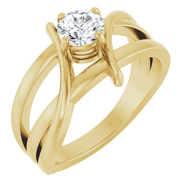 14K White 1/8 CT Natural Diamond Ring