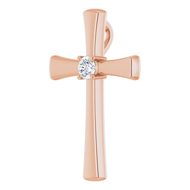 14K Rose Natural Morganite Cross Pendant