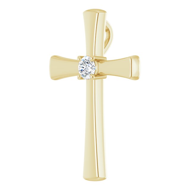 Elegant 14K Rose Gold Morganite Cross Pendant