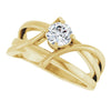 14K White 1/8 CT Natural Diamond Ring